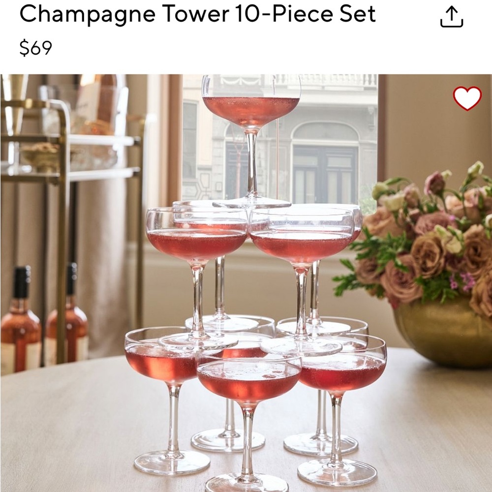 Pottery Barn Champagne Tower / 10-Piece Set